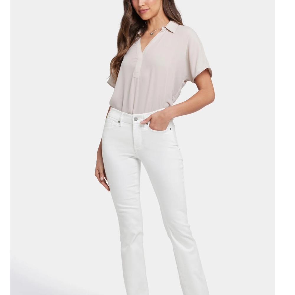 NYDJ Women's Straight Leg White Jeans